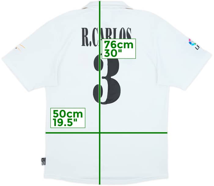 2002-03 Real Madrid Centenary Home Shirt R.Carlos #3 - 4/10 - (M)