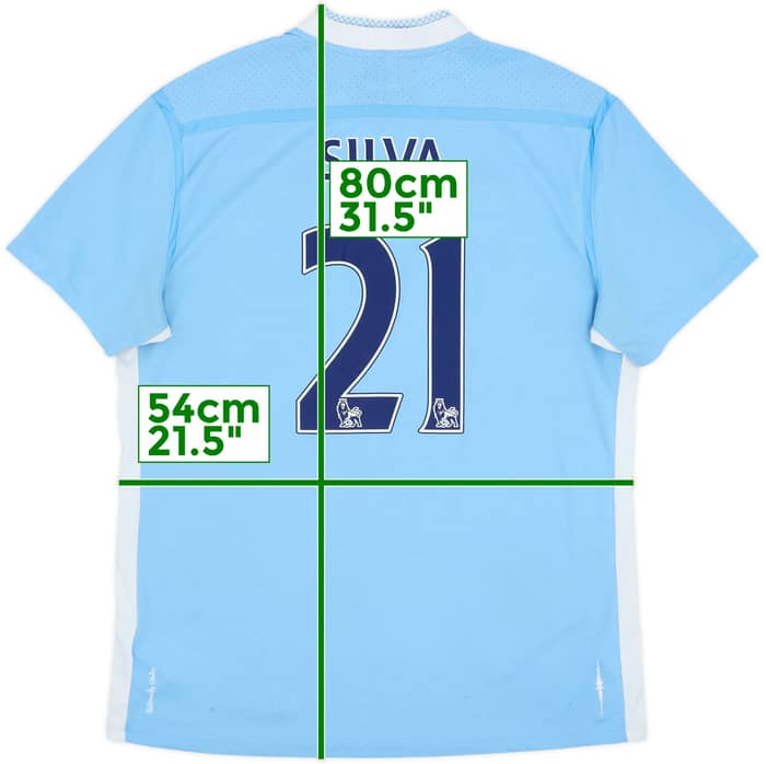 2011-12 Manchester City Home Shirt Silva #21 - 8/10 - (L)