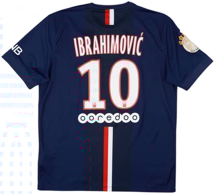 2014-15 Paris Saint-Germain Home Shirt Ibrahimovic #10 - 8/10 - (L)