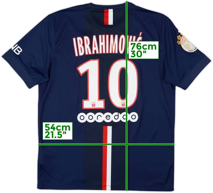 2014-15 Paris Saint-Germain Home Shirt Ibrahimovic #10 - 8/10 - (L)