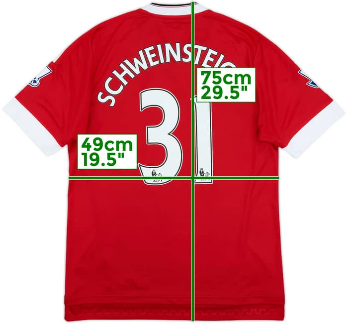 2015-16 Manchester United Home Shirt Schweinsteiger #31 - 8/10 - (M)
