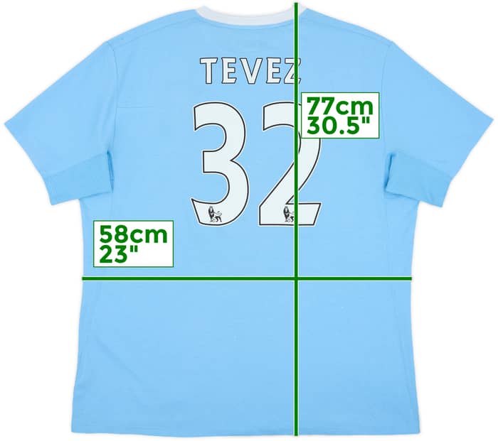 2009-10 Manchester City Home Shirt Tevez #32 - 8/10 - (XL)