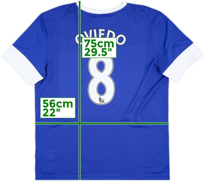 2012-13 Everton Home Shirt Oviedo #8 - 9/10 - (XL)