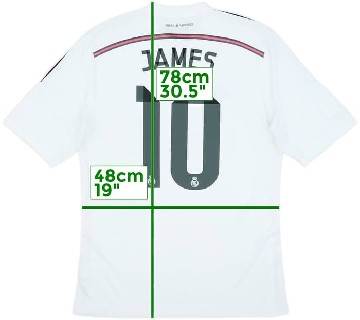 2014-15 Real Madrid Home Shirt James #10 - 7/10 - (L)
