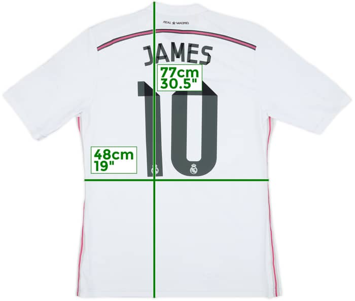 2014-15 Real Madrid Home Shirt James #10 - 6/10 - (L)