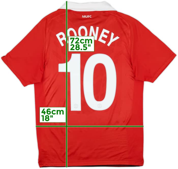 2010-11 Manchester United Home Shirt Rooney #10 - 5/10 - (S)