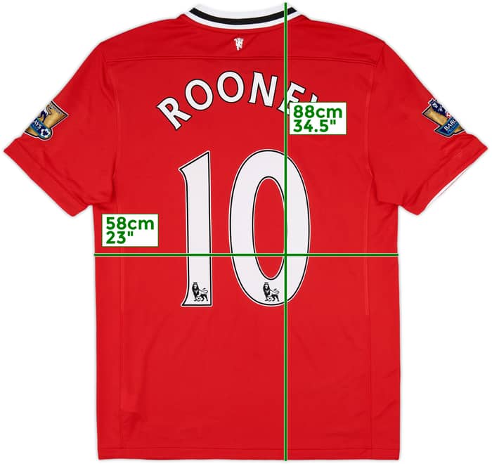 2011-12 Manchester United Home Shirt Rooney #10 - 9/10 - (M)