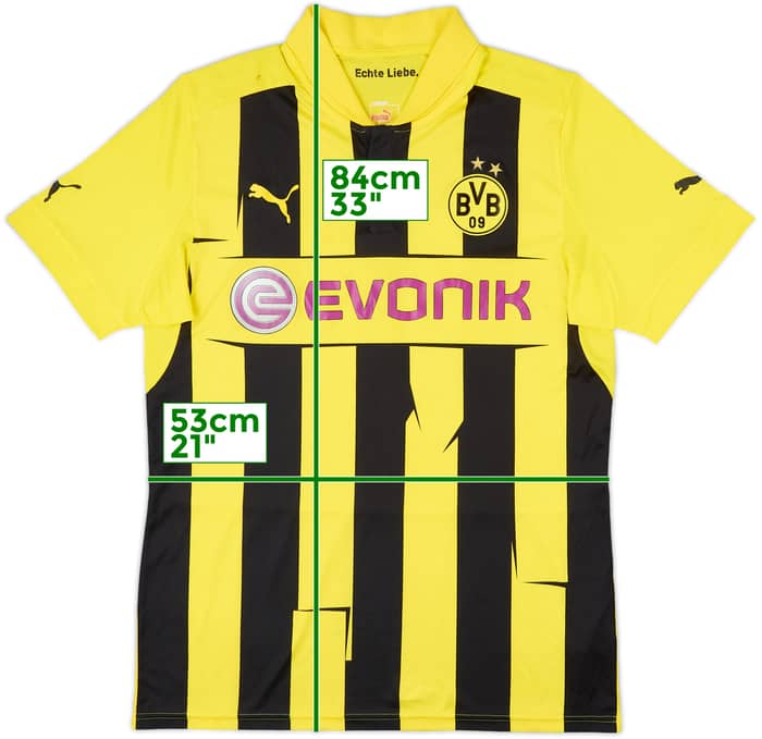 Camiseta de local europea del Borussia Dortmund 2012-13 - 8/10 - (XL)
