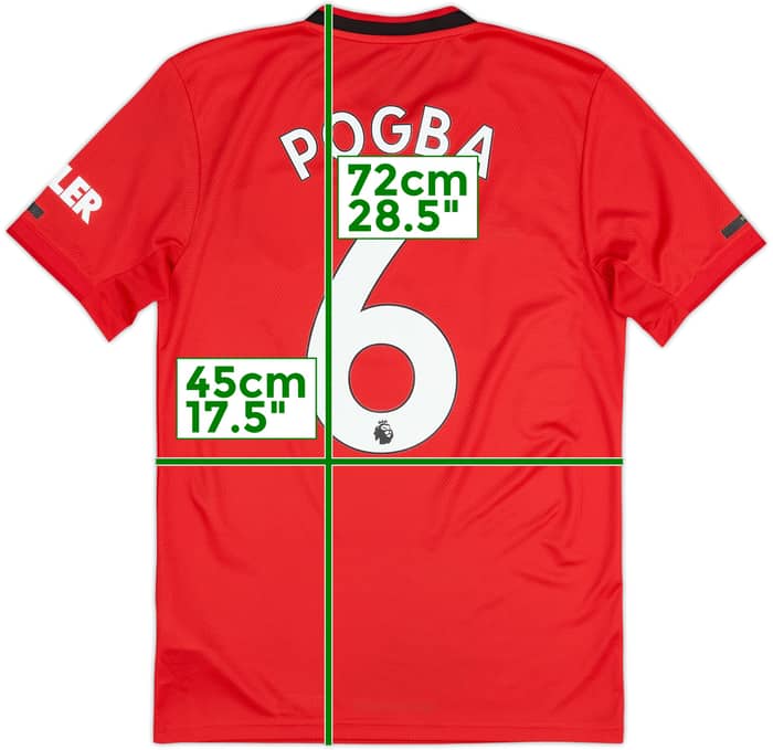 2019-20 Manchester United Home Shirt Pogba #6 - 7/10 - (S)