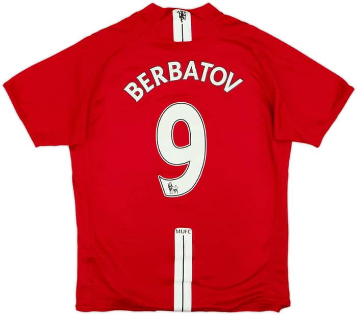 2007-09 Manchester United Home Shirt Berbatov #9 - 7/10 - (L)