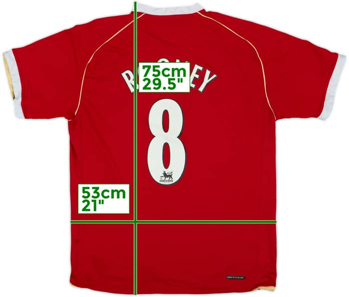 2006-07 Manchester United Home Shirt Rooney #8 - 6/10 - (M)