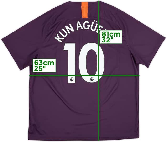 Camiseta de la tercera equipación del Manchester City 2018-19 Kun Aguero #10 - 9/10 - (XXL)