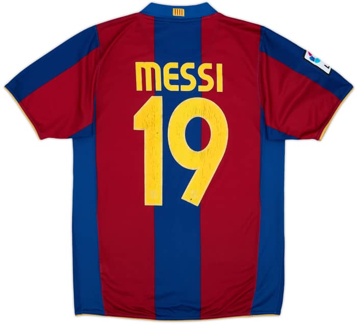 2007-08 Barcelona Home Shirt Messi #19 - 6/10 - (S)