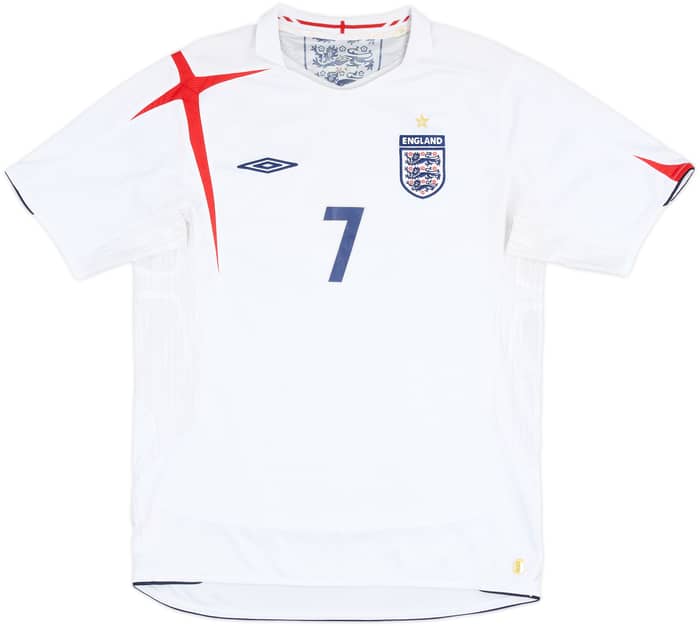 2005-07 England Home Shirt Beckham #7 - 5/10 - (L)