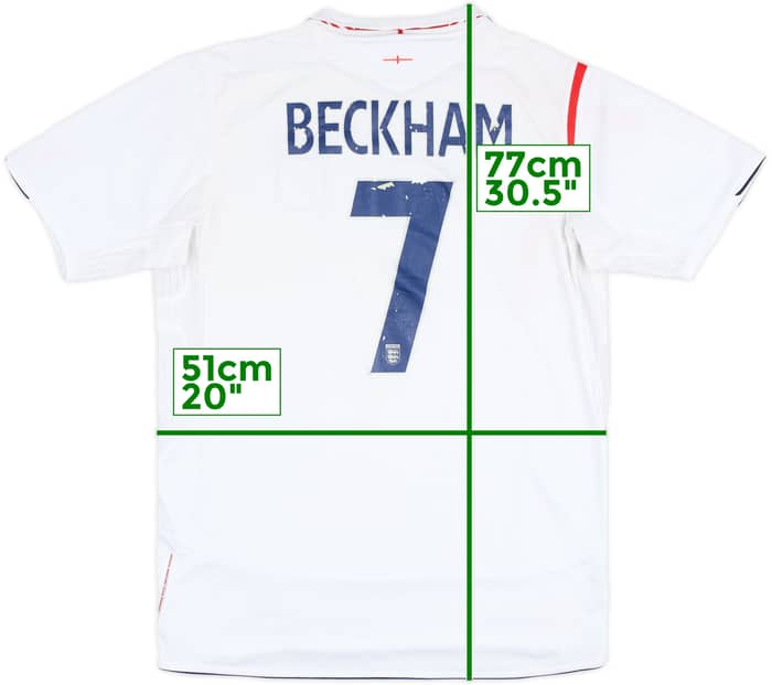 2005-07 England Home Shirt Beckham #7 - 5/10 - (L)