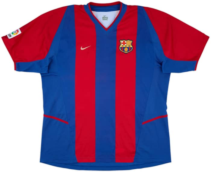 2002-03 Barcelona Home Shirt Saviola #7 - 8/10 - (XXL)