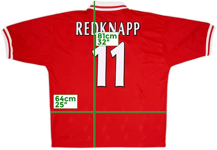 1996-98 Liverpool Home Shirt Redknapp #11 - 8/10 - (XXL)