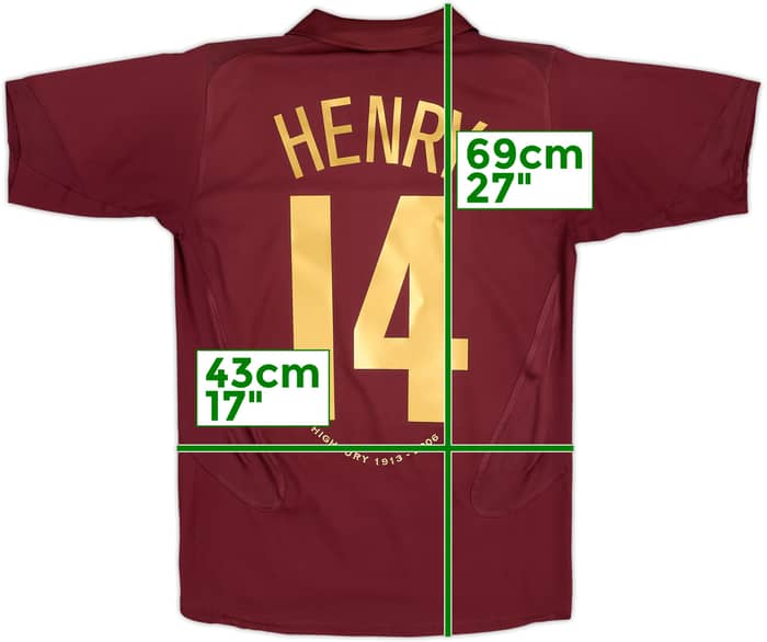 2005-06 Arsenal Home Shirt Henry #14 - 8/10 - (XL.Boys)