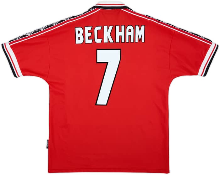 1998-00 Manchester United Home Shirt Beckham #7 - 8/10 - (M)