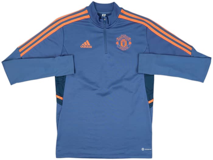 2022-23 Manchester United adidas 1/4 Zip Drill Top - 8/10 - (S)