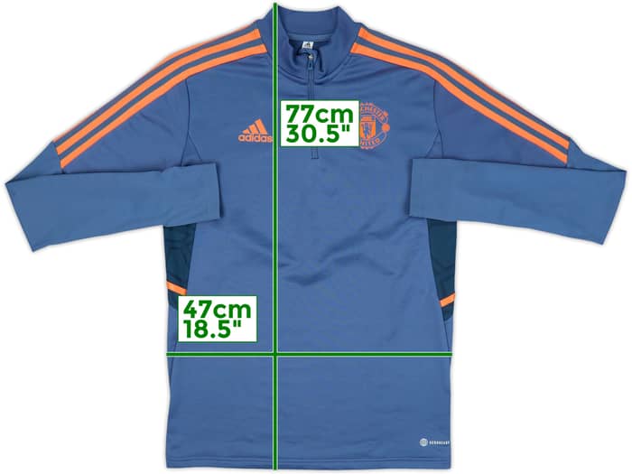 2022-23 Manchester United adidas 1/4 Zip Drill Top - 8/10 - (S)