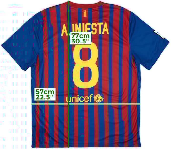 2011-12 Barcelona Home Shirt A.Iniesta #8 - 6/10 - (XL)