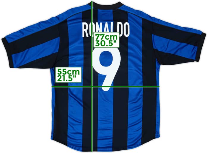 2000-01 Inter de Milán Camiseta Local Ronaldo #9 - 8/10 - (L)