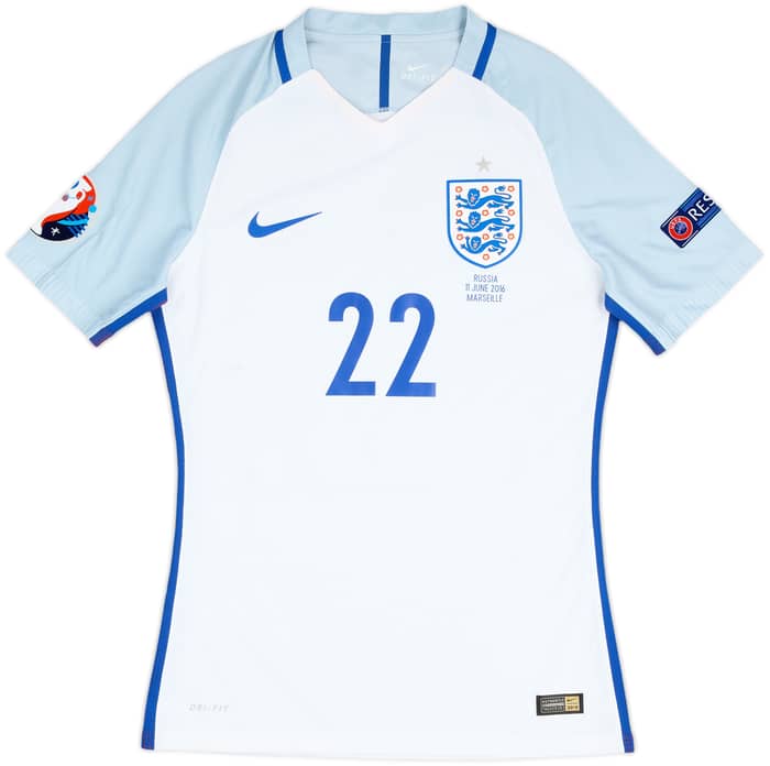 2016 England Match Issue European Championship Signed Home Shirt Rashford #22