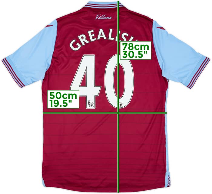Camiseta de local del Aston Villa 2015-16 Grealish #40 - 6/10 - (M)