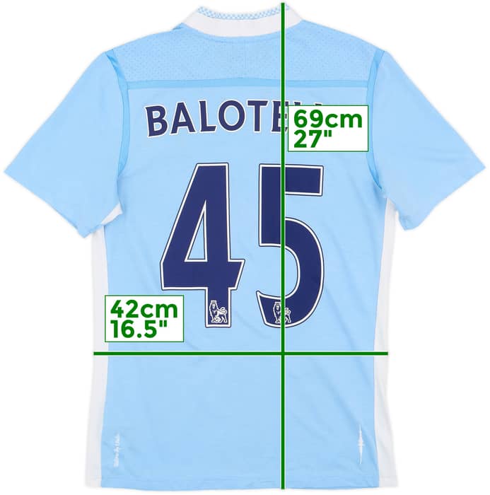 2011-12 Manchester City Home Shirt Balotelli #45 - 6/10 - (XS)