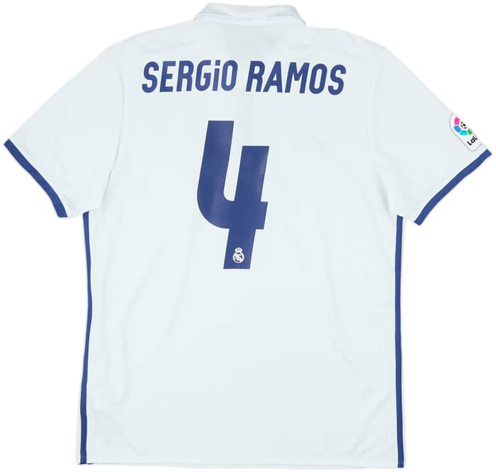 2016-17 Real Madrid Home Shirt Sergio Ramos #4 - 7/10 - (L)