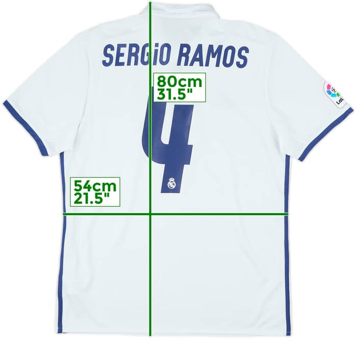 2016-17 Real Madrid Home Shirt Sergio Ramos #4 - 7/10 - (L)