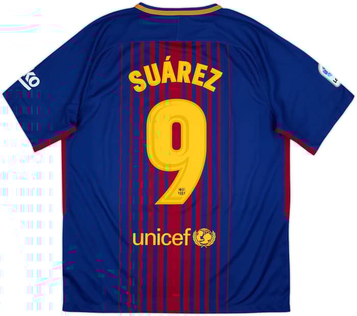 2017-18 Barcelona Titular Camiseta Suarez #9 - 9/10 - (L)
