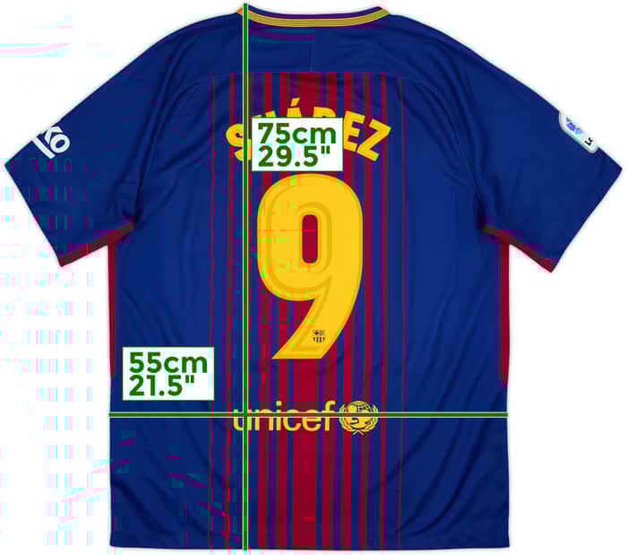 2017-18 Barcelona Titular Camiseta Suarez #9 - 9/10 - (L)