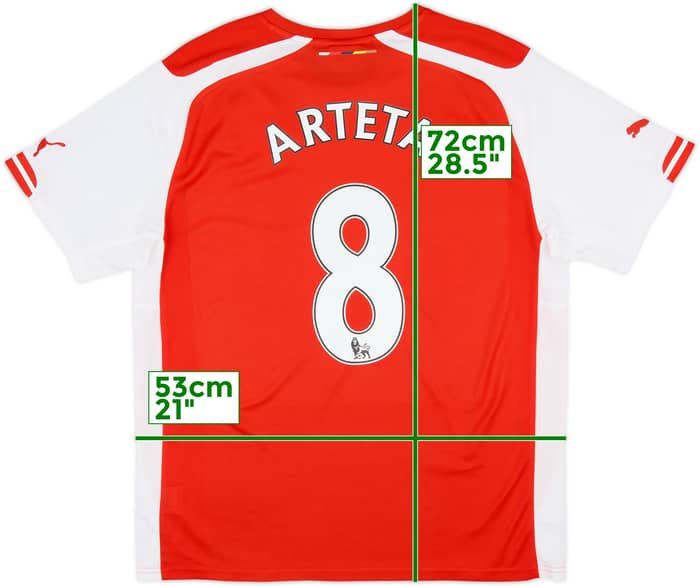 2014-15 Arsenal Home Shirt Arteta #8 - 10/10 - (L)