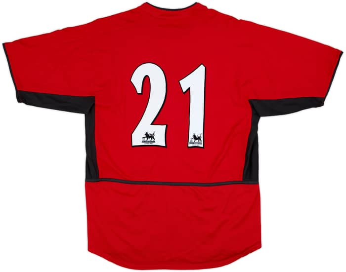 2002-04 Manchester United Home Shirt #21 - 7/10 - (M)