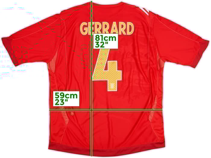 2006-08 England Away Shirt Gerrard #4 - 10/10 - (XXL)