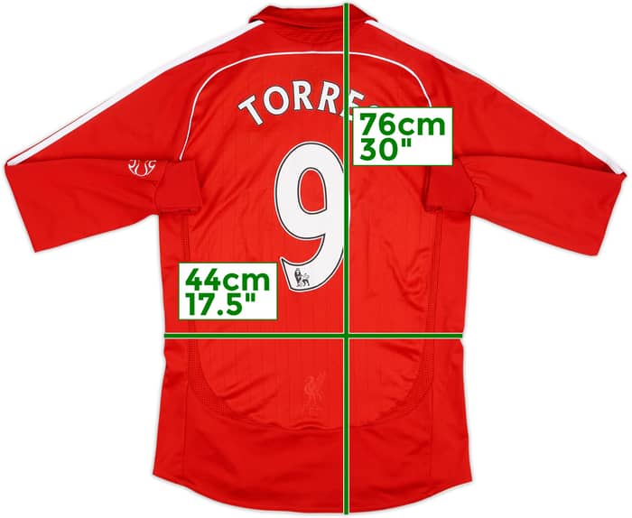 2006-08 Liverpool Home L/S Shirt Torres #9 - 6/10 - (S)