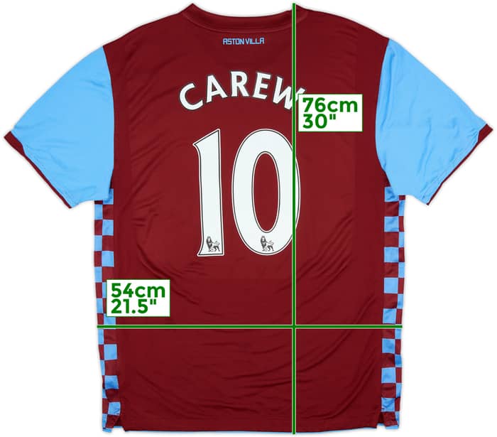 Camiseta de local del Aston Villa 2010-11 Carew #10 - 6/10 - (XL)