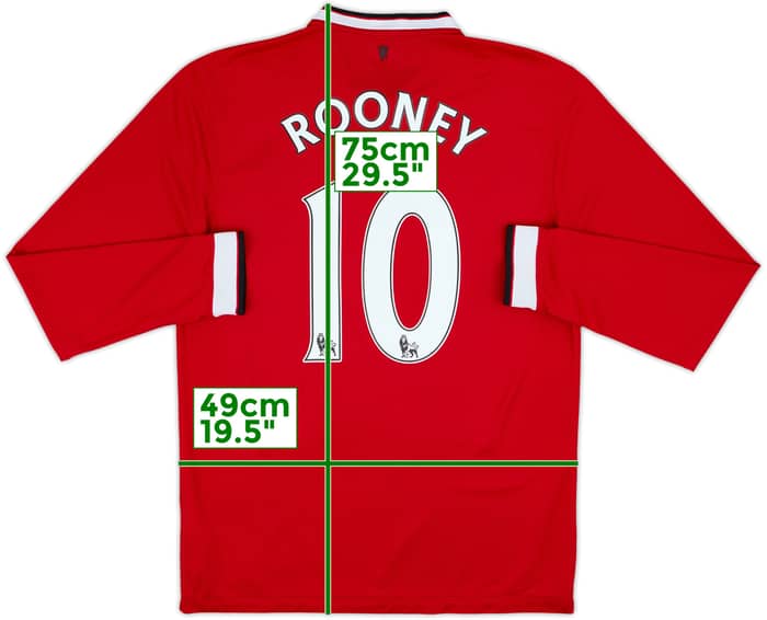2014-15 Manchester United Home L/S Shirt Rooney #10 - 9/10 - (M)