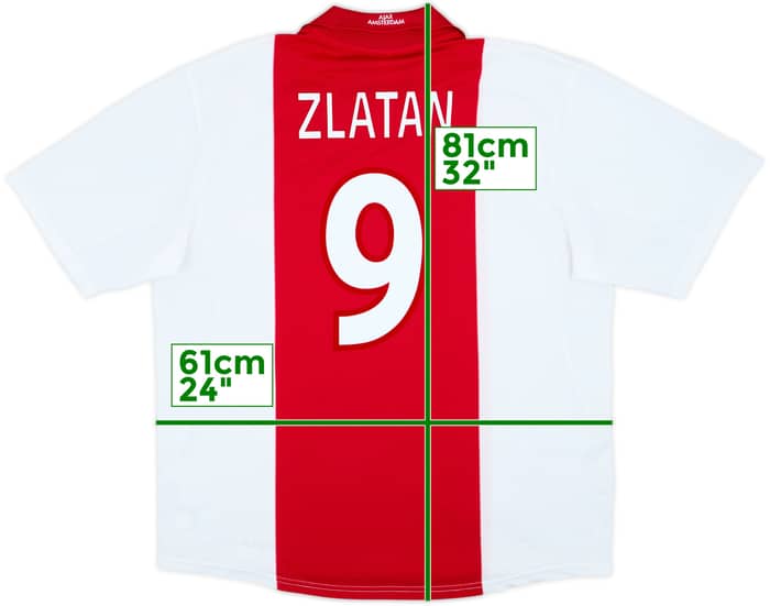 Camiseta de local del Ajax 2001-02 Zlatan #9 - 10/10 - (XL)