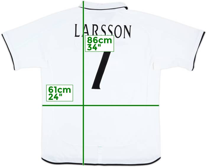 2001-02 Celtic Away Shirt Larsson #7 - 9/10 - (XXL)