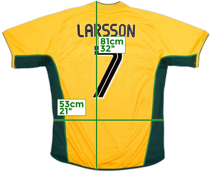 2002-03 Celtic Away Shirt Larsson #7 - 8/10 - (XL)