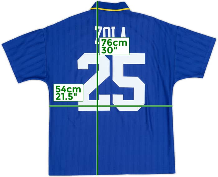 1995-97 Chelsea Home Shirt Zola #25 - 6/10 - (L)