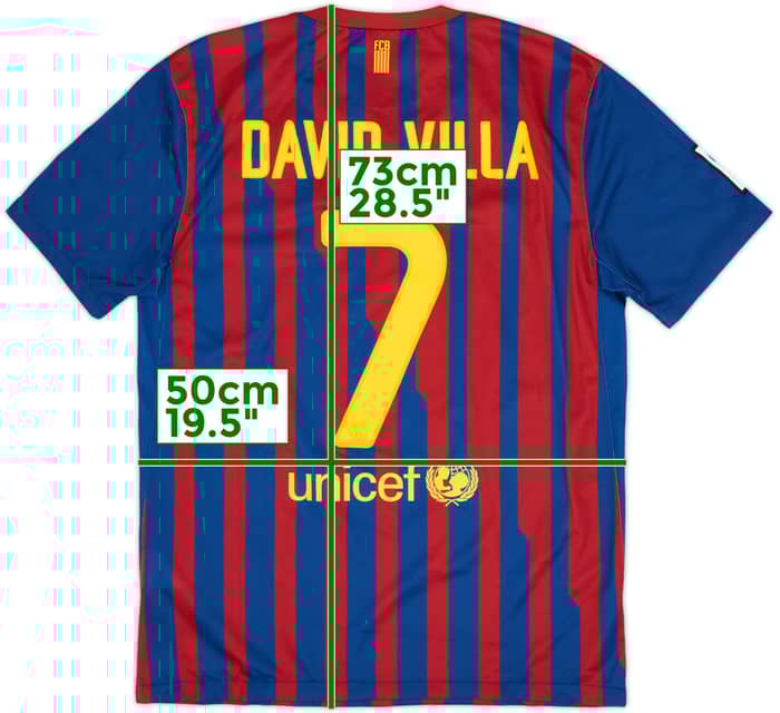 2011-12 Barcelona Home Shirt David Villa #7 - 6/10 - (M)