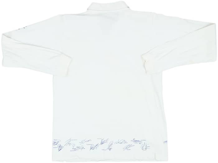 2002-03 Real Madrid 'Signed' Cotton L/S Shirt - 5/10 - (L)