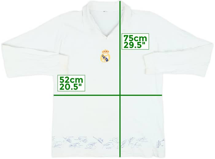 2002-03 Real Madrid 'Signed' Cotton L/S Shirt - 5/10 - (L)