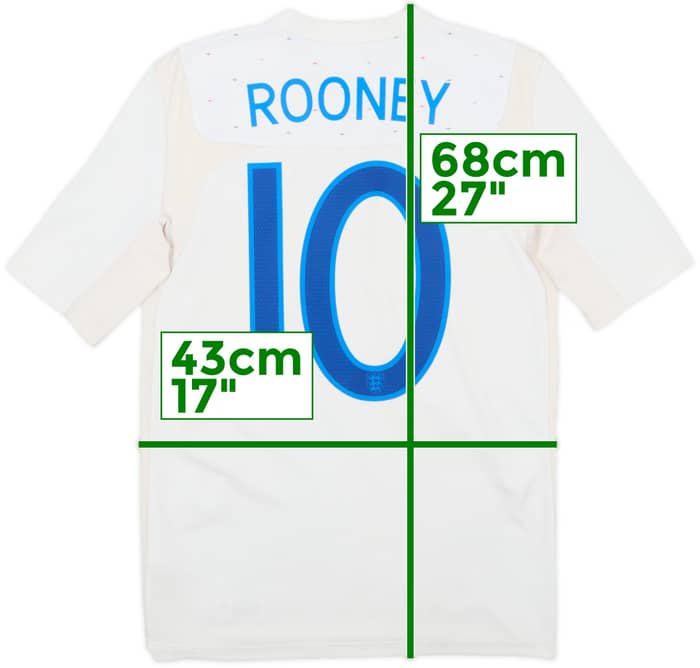 2010-11 England Home Shirt Rooney #10 - 8/10 - (M.Boys)