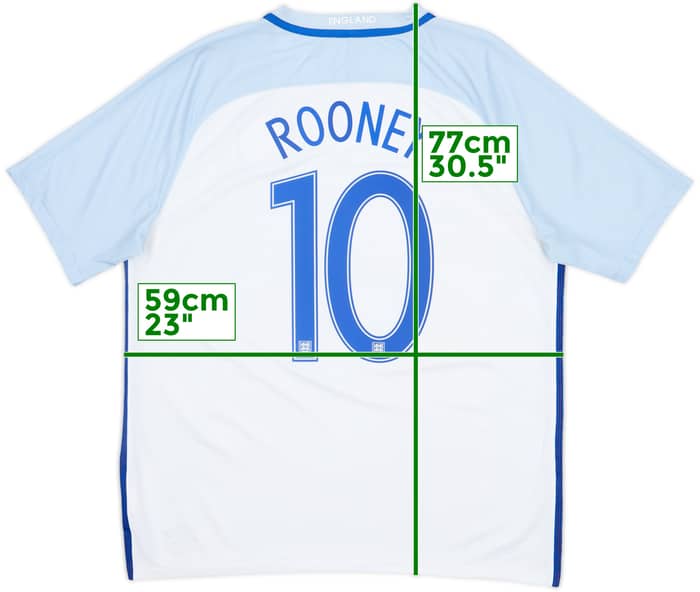 2016-17 England Home Shirt Rooney #10 - 6/10 - (XL)