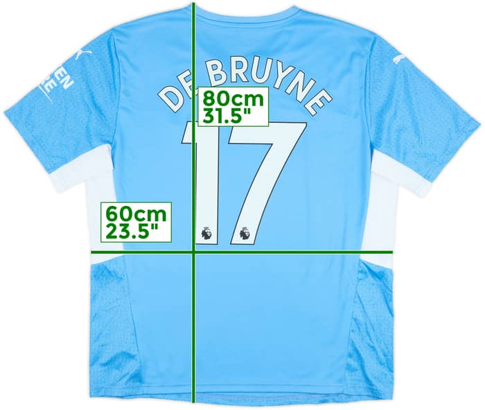 2021-22 Manchester City Home Shirt De Bruyne #17 - 8/10 - (XL)